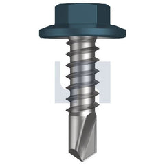 Hobsons - #12-14 x 20 - Blue Ridge (Pacific Blue) - Metal SDS Flanged Hex Head - Class 4 | TBRM4FH1214020