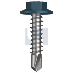 Hobsons - #12-14 x 25 - Blue Ridge (Pacific Blue) - Metal SDS Flanged Hex Head - Class 4 | TBRM4FH1214025