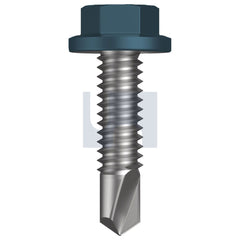 Hobsons - #14-20 x 25 - Blue Ridge (Pacific Blue) - Metal SDS Flanged Hex Head - Class 4 - Qty 1000 | TBRM4FH1420025