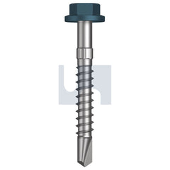 Hobsons - #14-10 x 75 - Blue Ridge (Pacific Blue) - + Scratchguard Metal SDS Flg Hex Head - Class 4 - Qty 500 | TBRM4FS1410075