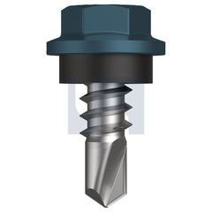 Hobsons - #8-18 x 12 Blue Ridge (Pacific Blue) -Cl4 As3566 Metal Sds Hex Head + Washer | Q273-Br (Pack Of 1000)