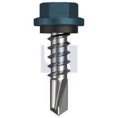 Hobsons - #14-10 x 25 Blue Ridge (Pacific Blue) -Cl4 As3566 Metal Sds Hex Head + Washer | Q327-Br (Pack Of 1000)