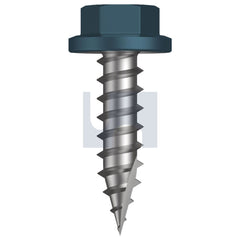Hobsons - #14-10 x 25 - Blue Ridge (Pacific Blue) - Type 17 Flanged Hex - Class 4 - Qty 1000 | TBRW4FH1410025