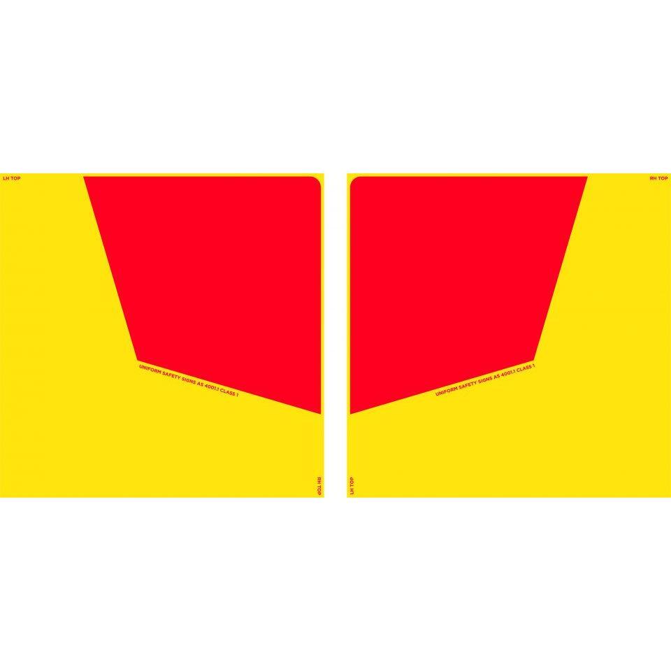 Uniform Safety Signs - 300x300mm - Metal - Class 1 - Red/Ylw - Rear Marker Plates - PAIR | TC4001-M