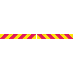 Uniform Safety Signs - 600x150mm - Metal - Class 1 - 2 pieces - Candy Stripes [VSB Code: 615A (Left) and 615B (Right)] | TC4012-M