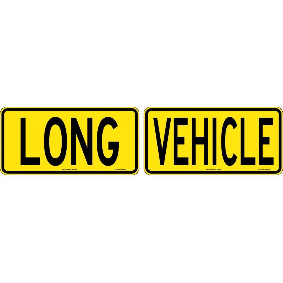Uniform Safety Signs - 510x250mm - Metal - Class 2 - 2 piece - Long Vehicle | TC4052-M