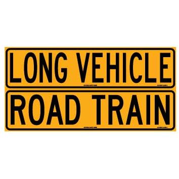 Uniform Safety Signs - 1020x250mm - Metal - Class 2 - Double Sided - Road Train / Long Vehicle | TC4061-M