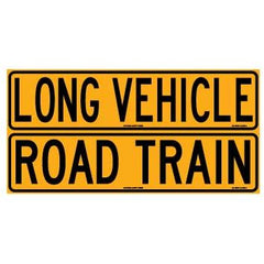 Uniform Safety Signs - 1020x250mm - Metal - Class 2 - Double Sided - Road Train / Long Vehicle | TC4061-M