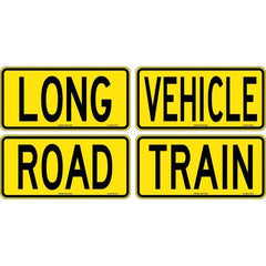 Uniform Safety Signs - 1200 x 300mm - Metal - Class 2 - Double Sided - Long Vehicle / Road Train | TC4161-M