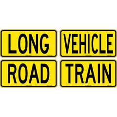 Uniform Safety Signs - 510x250mm - Metal - Class 2 - 2 piece Double Sided - Road/Long Train/Vehicle | TC4062-M