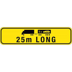 Uniform Safety Signs - 1020 x 250mm - Metal - Class 2 - Hinged - Road Train 25m Long | TC4070-MH