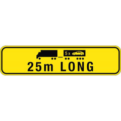 Uniform Safety Signs - 1020x250mm - Metal - Class 2 - Road Train 25m Long | TC4070-M