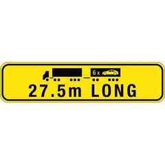 Uniform Safety Signs - 1020 x 250mm - Metal - Class 2 - Hinged - Road Train 27.5m Long | TC4071-MH