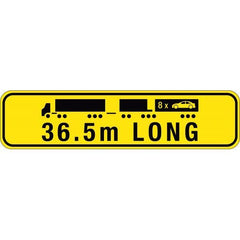 Uniform Safety - Signs - 510x250mm - Metal - Class 2 - Hinged - 2 Piece - Road Train 36.5m Long | TC4074-MH
