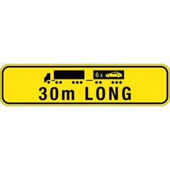 Uniform Safety Signs - 1020X250mm - Metal - Class 2 - Road Train 30m Long | TC4077-M