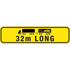 Uniform Safety Signs - 1020X250mm - Metal - Class 2 - Road Train 32m Long | TC4078-M