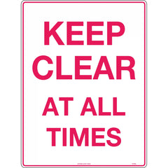 Uniform Safety Signs - 300x225mm - Poly - Keep Clear at All Times | TC416MP
