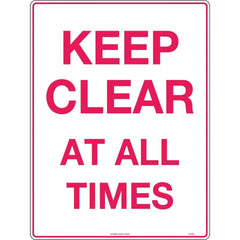 Uniform Safety Signs - 600x400mm - Poly - Keep Clear at All Times | TC416LP