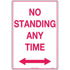 Uniform Safety Signs - 450 x 300mm - Metal - Class 2 - No Standing Any Time (Double Arrows) | TC427C2