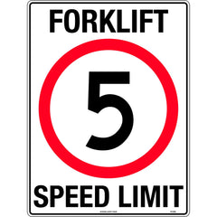 Uniform Safety Signs - 600x400mm - Poly - Forklift Speed Limit 5km | TC429LP