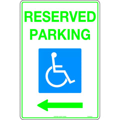 Uniform Safety Signs - 450 x 300mm - Metal - Reserved Parking (Disabled Picto & Left Arrow) | TC441LSM