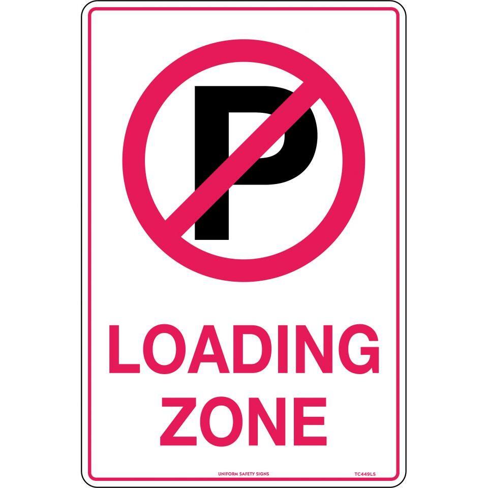 Uniform Safety Signs - 450x300mm - Metal - (No Parking Picto) Loading Zone | TC449LSM