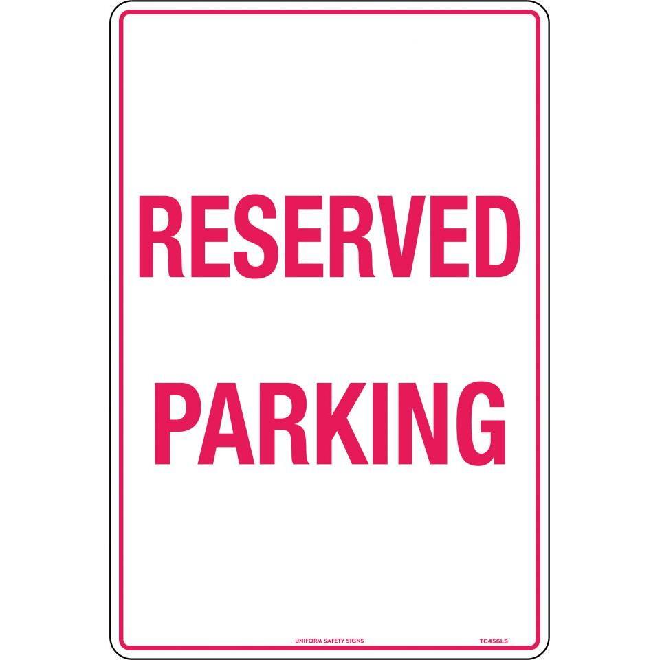 Uniform Safety Signs - 450x300mm - Metal - Reserved Parking | TC456LSM