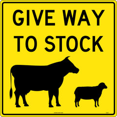 Uniform Safety Signs - 600 x 600mm - Corflute - Give Way to Stock (With Picto) | TC457C