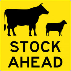 Uniform Safety Signs - 600 x 600mm - Metal - Black/Yellow - Symbolic Stock Picto - Stock Ahead | TC458M