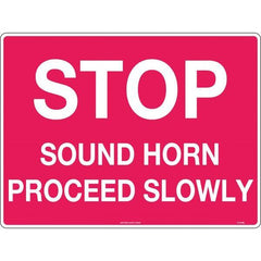Uniform Safety Signs - 600 x 400mm - Metal - Stop Sound Horn Proceed Slowly | TC478LM