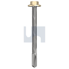 Hobsons - #12-24 x 65 - Classic Cream (Smooth) - S500 SDS Flanged Hex Head - Class 4 - Qty 500 | TCC54FH1224065