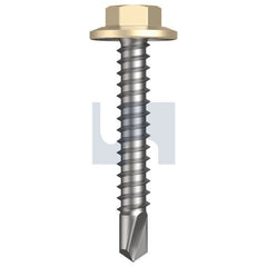Hobsons - #12-14 x 35 - Classic Cream (Smooth) - Metal SDS Flanged Hex Head - Class 3 | TCCM3FH1214035