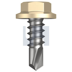Hobsons - #8-18 x 12 - Classic Cream (Smooth) - Metal SDS Flanged Hex Head - Class 4 | TCCM4FH0818012