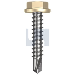 Hobsons - #10-16 x 25 CLASSIC CREAM (SMOOTH) -CL4 AS3566 METAL SDS FLANGED HEX HEAD | Q185-CC (Pack of 1000)