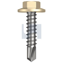 Hobsons - #12-14 x 25 - Classic Cream (Smooth) - Metal SDS Flanged Hex Head - Class 4 | TCCM4FH1214025