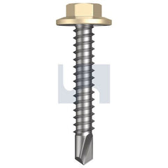 Hobsons - #12-14 x 35 - Classic Cream (Smooth) - Metal SDS Flanged Hex Head - Class 4 | TCCM4FH1214035