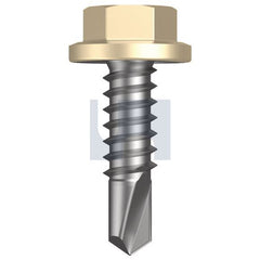 Hobsons - #14-14 x 22 - Classic Cream (Smooth) - Metal SDS Flanged Hex Head - Class 4 | TCCM4FH1414022