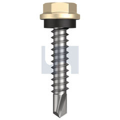 Hobsons - #10-16 x 25 CLASSIC CREAM (SMOOTH) -CL4 AS3566 METAL SDS HEX HEAD + WASHER | Q280-CC (Pack of 1000)