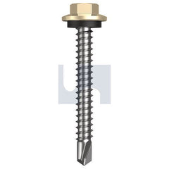 Hobsons - #12-14 x 45 - Classic Cream (Smooth) - Metal SDS Hex Head + Washer - Class 4 | TCCM4SH1214045