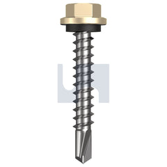 Hobsons - #14-10 x 42 Classic Cream (Smooth) -Cl4 As3566 Metal Sds Hex Head + Washer | Q330-Cc (Pack Of 1000)