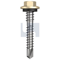 Hobsons - #12-14 x 37 - Classic Cream (Smooth) - Metal SDS Hex + Washer + Xgrip - Class 4 | TCCM4XH1214037