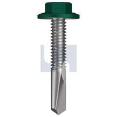 Hobsons - #12-24 x 32 - Cottage Green - S500 SDS Flanged Hex Head - Class 4 - Qty 1000 | TCG54FH1224032