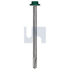 Hobsons - #12-24 x 85 - Cottage Green - S500 SDS Flanged Hex Head - Class 4 - Qty 500 | TCG54FH1224085