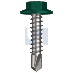 Hobsons - #12-14 x 25 - Cottage Green - Metal SDS Flanged Hex Head - Class 4 | TCGM4FH1214025