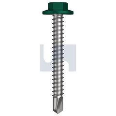 Hobsons - #12-14 x 45 - Cottage Green - Metal SDS Flanged Hex Head - Class 4 | TCGM4FH1214045