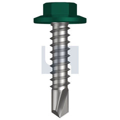 Hobsons - #14-14 x 22 - Cottage Green - Metal SDS 5 16af Flanged Hex - Class 4 - Qty 1000 | TCGM4RH1414022