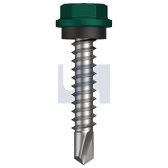 Hobsons - #10-16 x 25 COTTAGE GREEN (PERMANENT) -CL4 AS3566 METAL SDS HEX HEAD + WASHER | Q280-CG (Pack of 1000)
