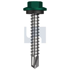 Hobsons - #12-14 x 35 - Cottage Green - Metal SDS Hex Head + Washer - Class 4 | TCGM4SH1214035