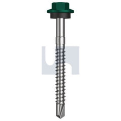 Hobsons - #12-14 x 55 - Cottage Green - + Scratchguard Metal SDS Hex Head + Washer - Class 4 | TCGM4SS1214055