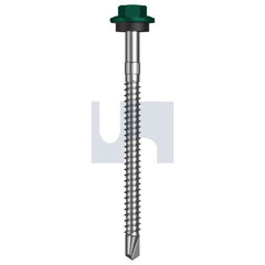 Hobsons - #12-14 x 75 - Cottage Green - + Scratchguard Metal SDS Hex Head + Washer - Class 4 | TCGM4SS1214075